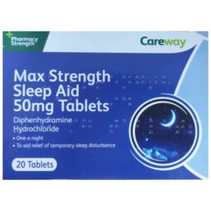Careway Sleep Aid 50mg - Diphenhydramine 50mg, 20 Tablets