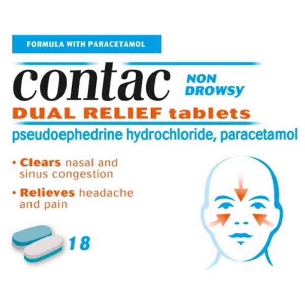 Contac Cold & Flu Dual Relief Tablets, 18 Tablets