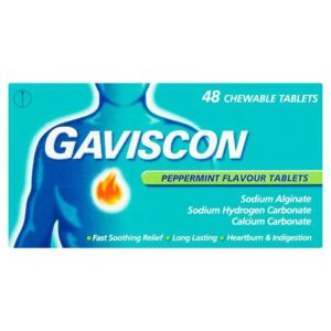Gaviscon Peppermint Chewable Tablets - Heartburn And Indigestion Relief, 48