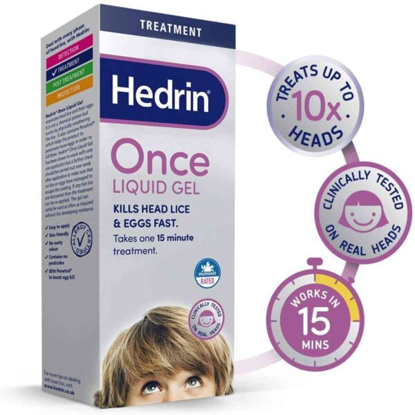 Hedrin Once Liquid Gel Head Lice Treatment, 100ml