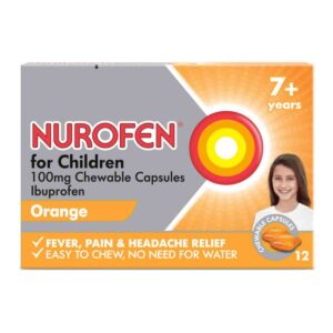 Nurofen For Children Chewable Capsules Orange Flavour, 12 Capsules