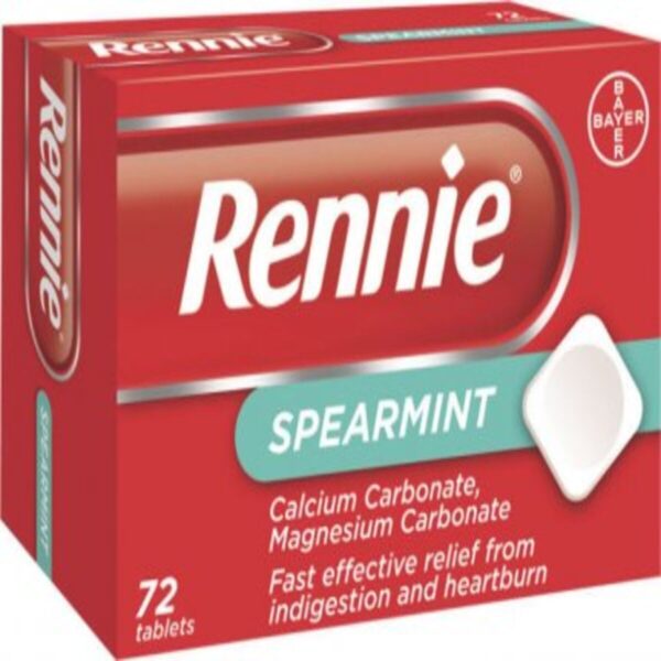 Rennie Spearmint Chewable Tablet Heartburn Relief