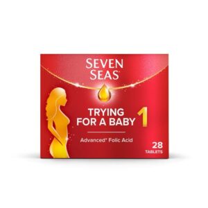 Seven Seas Trying For A Baby, 28 Tablets – Pre-conception supplement designed to support fertility and reproductive health. Contains folic acid, vitamins, and essential nutrients to help prepare the body for pregnancy. Recommended for women planning to conceive