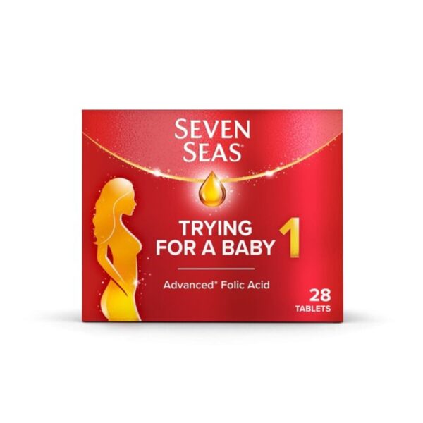 Seven Seas Trying For A Baby, 28 Tablets – Pre-conception supplement designed to support fertility and reproductive health. Contains folic acid, vitamins, and essential nutrients to help prepare the body for pregnancy. Recommended for women planning to conceive