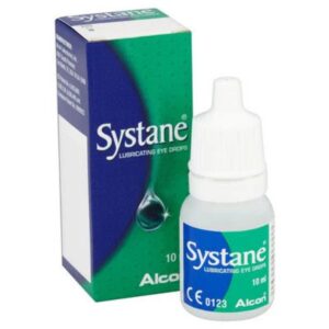 Systane Lubricating Eye Drops, 10ml bottle, providing fast-acting relief and hydration for dry, irritated eyes. Designed to soothe discomfort and maintain long-lasting moisture for everyday eye care.
