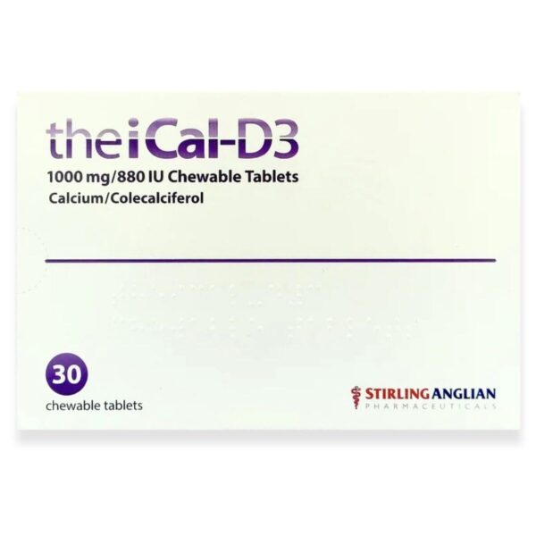 Theical-D3 Chewable Tablets 1000MG/880 IU, 30 Tablets