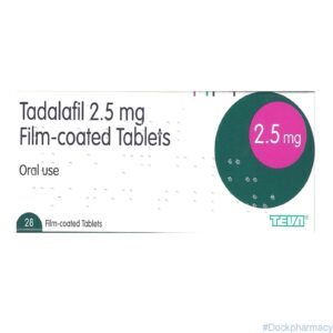 Tadalafil 2.5mg Tablets pack of 28 – low-dose daily generic Cialis for erectile dysfunction and BPH, shown in blister packaging with clear labeling