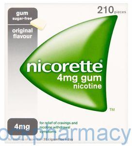 NICORETTE GUM ORIGINAL 4MG, 210