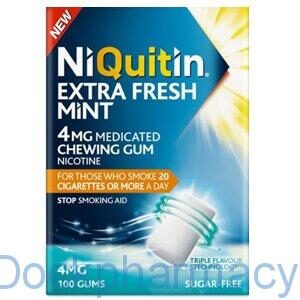 NIQUITIN EXTRA FRESH GUM MINT 4MG, 100'S