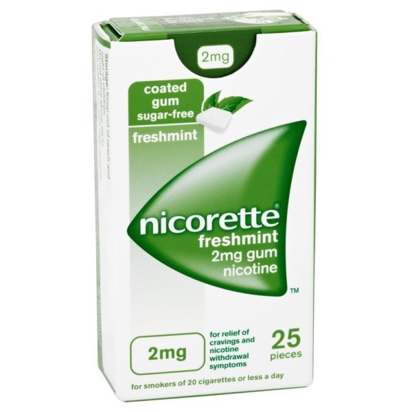 NICORETTE FRESHMINT GUM 2MG, 25S