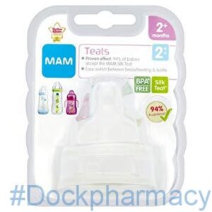 Mam Teat 2 Medium Flow, Twin Pack
