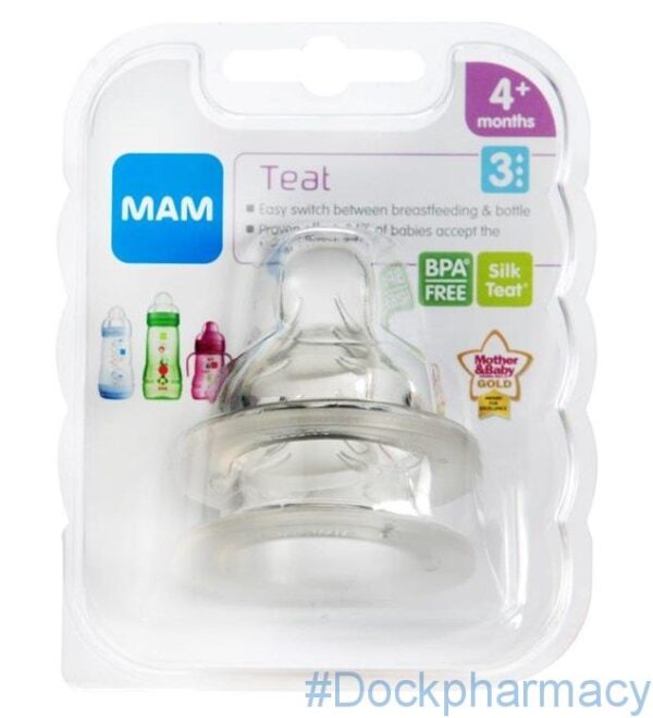 Mam Teat 3 Fast Flow, Twin Pack