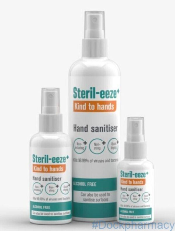 steril-eeze alcohol-free hand sanitiser spray 100ml