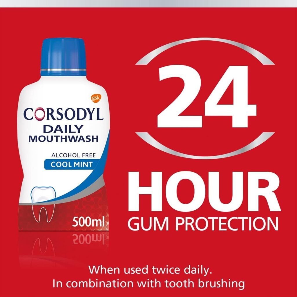 corsodyl daily mouthwash for 24 hour protection
