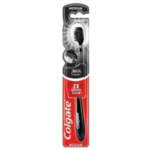 Colgate Toothbrush 360 Charcoal Black Medium