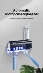 UV Toothbrush Sanitizer With Automatic Toothpaste Squeezer Set