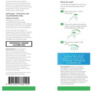 Precautions Optase Tea Tree Oil EyeLid Cleansing Gel Preservative Free