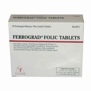 Ferrograd Folic Tablets - Ferrous Sulfate and Folic Acid, 30 Tablets