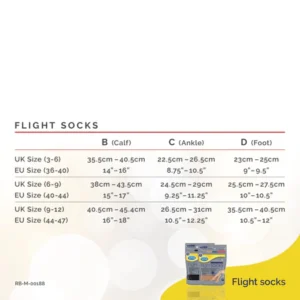 scholl flight socks size chart