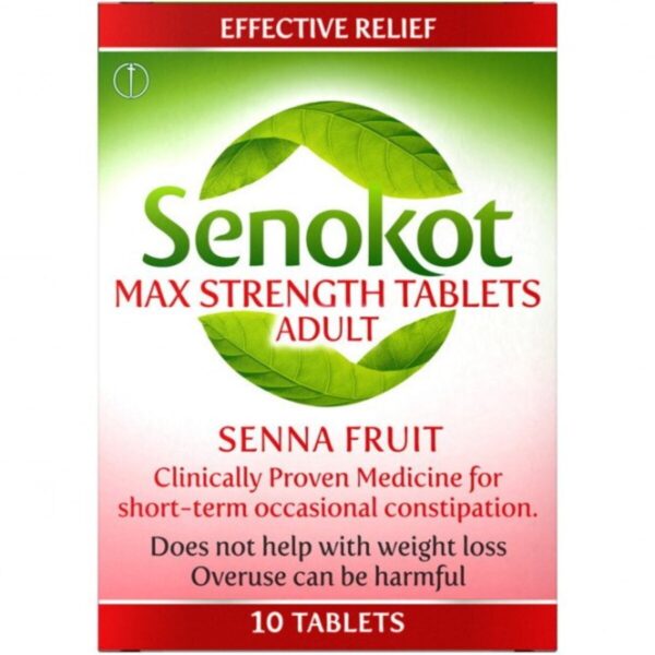 Senokot Max Strength Tablets - Constipation Relief 12 Years Plus Tablets, 10 Tablets