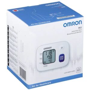 OMRON RS2 Wrist Blood Pressure Monitor with a compact design, digital display, and advanced accuracy for convenient and reliable blood pressure monitoring on the go