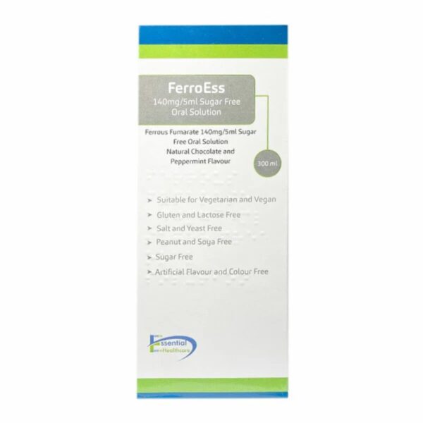 Ferrous Fumarate Oral Solution - Galfer Syrup Alternative, 300ml bottle, sugar-free liquid iron supplement designed to treat and prevent iron deficiency anemia. Ideal for adults, children, and pregnant women