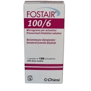 FOSTAIR Inhaler, 120 Doses - 100mcg/6mcg Inhaler